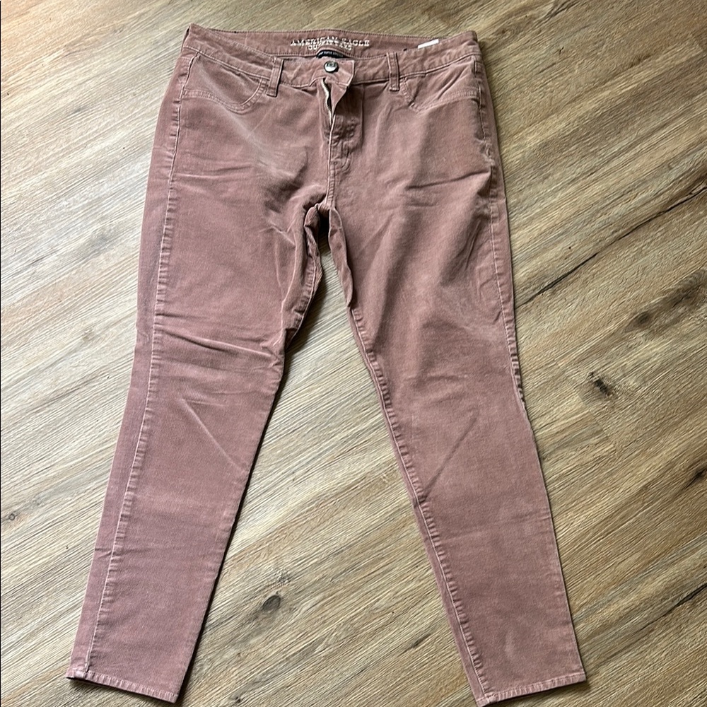 American Eagle Dusty Mauve Corduroy Jeggings